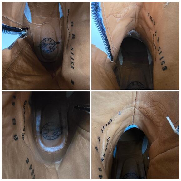 Lucchese Mila Boots Size 8 Black Leather Short Boot Side Zip Snub Toe Embroidery - Picture 13 of 16